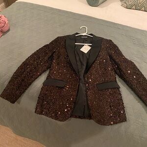 NWT. Tailored sparkle tuxedo jacket.